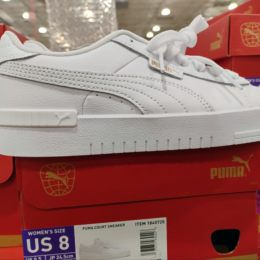 Puma White Leather Sneakers Women Brand New Size 5.5 - Picture 5 of 11